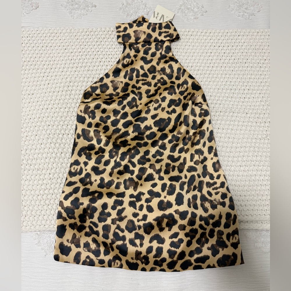 Zara Animal Print Satin top